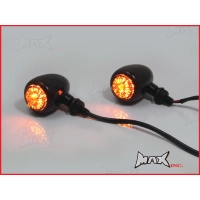 Paire de clignotants type phare cafe racer noir
