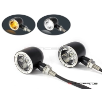 Paire de clignotants avant 2 fonctions noire et alu