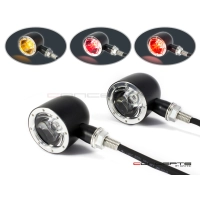 Paire de clignotants arrière 3 fonctions noire et alu