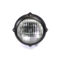 Phare avant universel en aluminium noir mat 14cm
