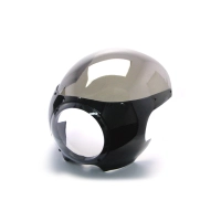 Carénage de phare avant noir avec bulle fumée pour harley touring softail sportster