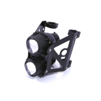 Phare avant double foyer support noir - diamètre  32 à 53 mm - homologué