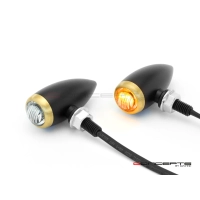 Paire de clignotants avant chubby xl noire et laiton