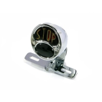 Feu arrière vintage stop chrome avec support de plaque