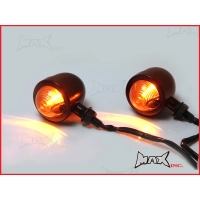 Paire de clignotants avant universels classic bullet métal noire