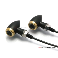 Paire de clignotants chubby noire mat et laiton