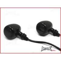 Paire de clignotants type phare cafe racer noir