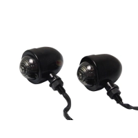 Paire de clignotants avant cafe racer noire
