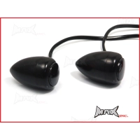 Paire de clignotants type phare cafe racer noir