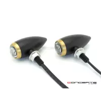 Paire de clignotants avant chubby xl noire et laiton