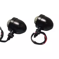 Paire de clignotants avant cafe racer noire