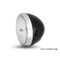 Phare avant universel classique chrome et noir
