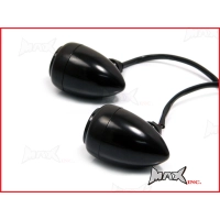 Paire de clignotants type phare cafe racer noir