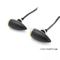 Paire de clignotants avant chubby xl noire et laiton