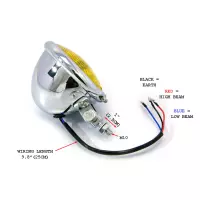 Phare avant vintage led 12v/35w chromé