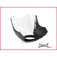 Carénage de phare avant noir avec bulle pour harley touring softail sportster