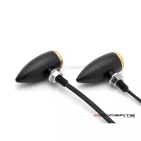 Paire de clignotants avant chubby xl noire et laiton