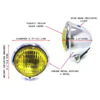 Phare avant vintage led 12v/35w chromé