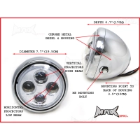 Phare avant universel 4 feux led 19,5cm
