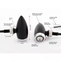 Paire de clignotants avant chubby xl noire et alu