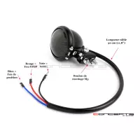 Mini feu arrière 7,6 cm noir, noir et chrome ou chrome