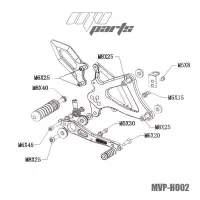 Commandes reculées mv parts honda cbr 400/500 r/f 2013-2016