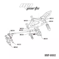 Commandes reculées mv parts honda cbr 400/500 r/f 2013-2016