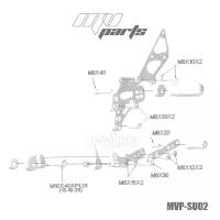 Commandes reculées mv parts suzuki 600/750 gsxr 2011-