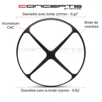 Grille de phare  7" aluminium cnc cross design