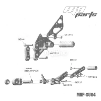 Commandes reculées mv parts suzuki 1000 gsxr 2009-2016
