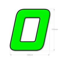 Numéro adhésif vert fluo de 12 cm