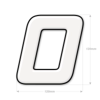 Numéro adhésif blanc de 12 cm