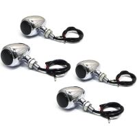 Paire de clignotants type phare cafe racer chromé