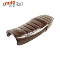 Selle biplace café racer cuir universelle 63 cms