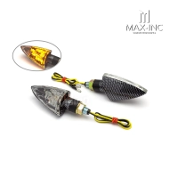 Paire de clignotants "tête de lance" couleur carbone