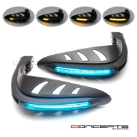 Protège main avec feu de position bleu et clignotants 22mm