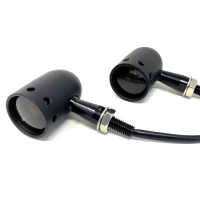 Paire de clignotants cafe racer chromé noir