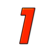 Numéro adhésif orange fluo de 12 cm