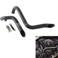 Ligne d'échappement 1 3/4" noir mat pour harley davidson softail bobber chopper touring dyna fxd / fxdwg