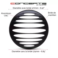 Grille de phare  7" aluminium cnc prison grill design
