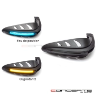 Protège main avec feu de position bleu et clignotants 22mm