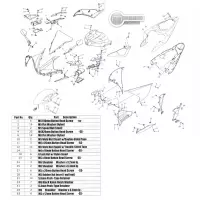 Kit visserie de carénage d'origine yamaha r1 09-13