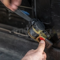 2 sangles fixes à cliquet avec enrouleur rétractable