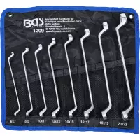 Jeu de clés à il doubles bgs| coudées | 6 x 7 - 20 x 22 mm | 8 pièces