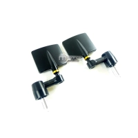 Paire de rétroviseurs de guidon en aluminium noirs