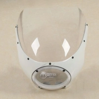 Carénage de phare avant blanc avec bulle pour cafe racer harley touring softail sportster