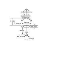 Kit de fixation à riveter dzus argenté diamètre 6 longueur 16 mm