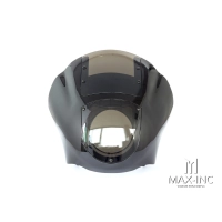 Carénage de phare avant noir avec bulle fumée pour harley touring softail sportster