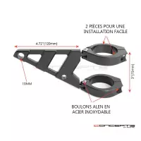 Support de phare stomp noir pour fourche de 32 à 59 mm - gauche