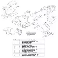 Kit visserie de carénage ducati 848 1098 1198